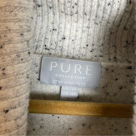 PURE Collection Cashmere Gray Speckled Turtleneck Size 6 - Picture 8 of 9